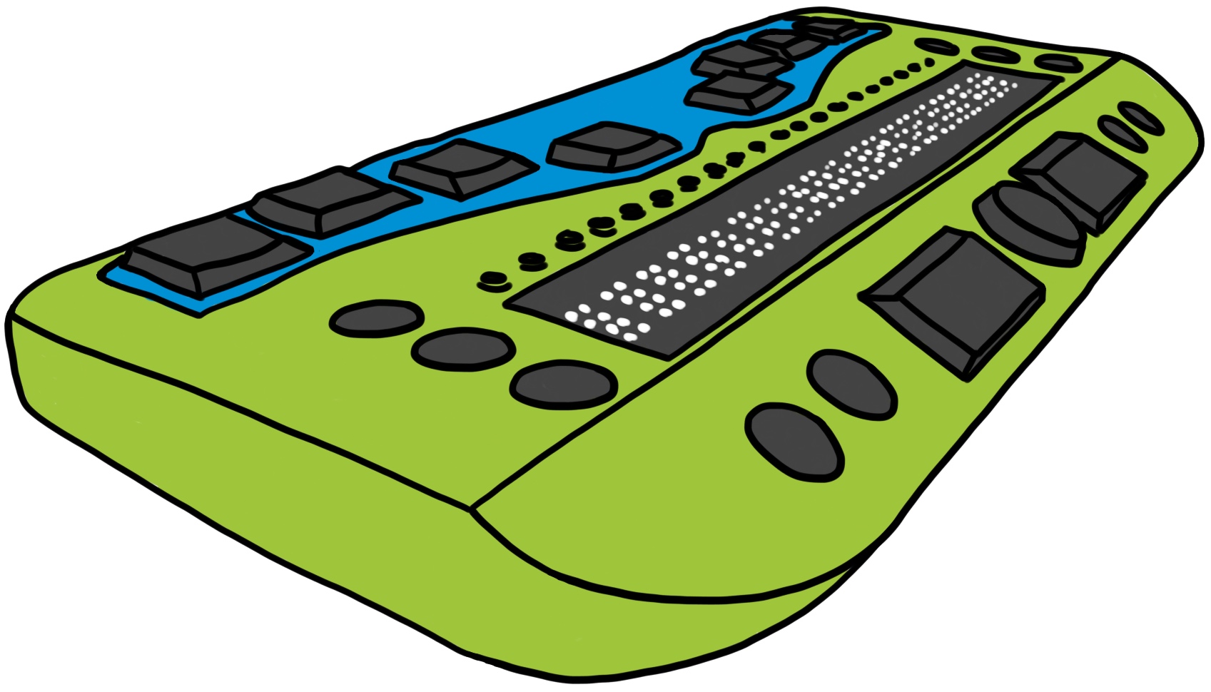 En ritad braillskärm